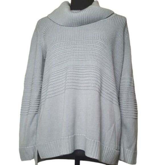 Calvin Klein Women's grey long sleeve cowl neck‎ knit sweater size medium - Picture 1 of 9